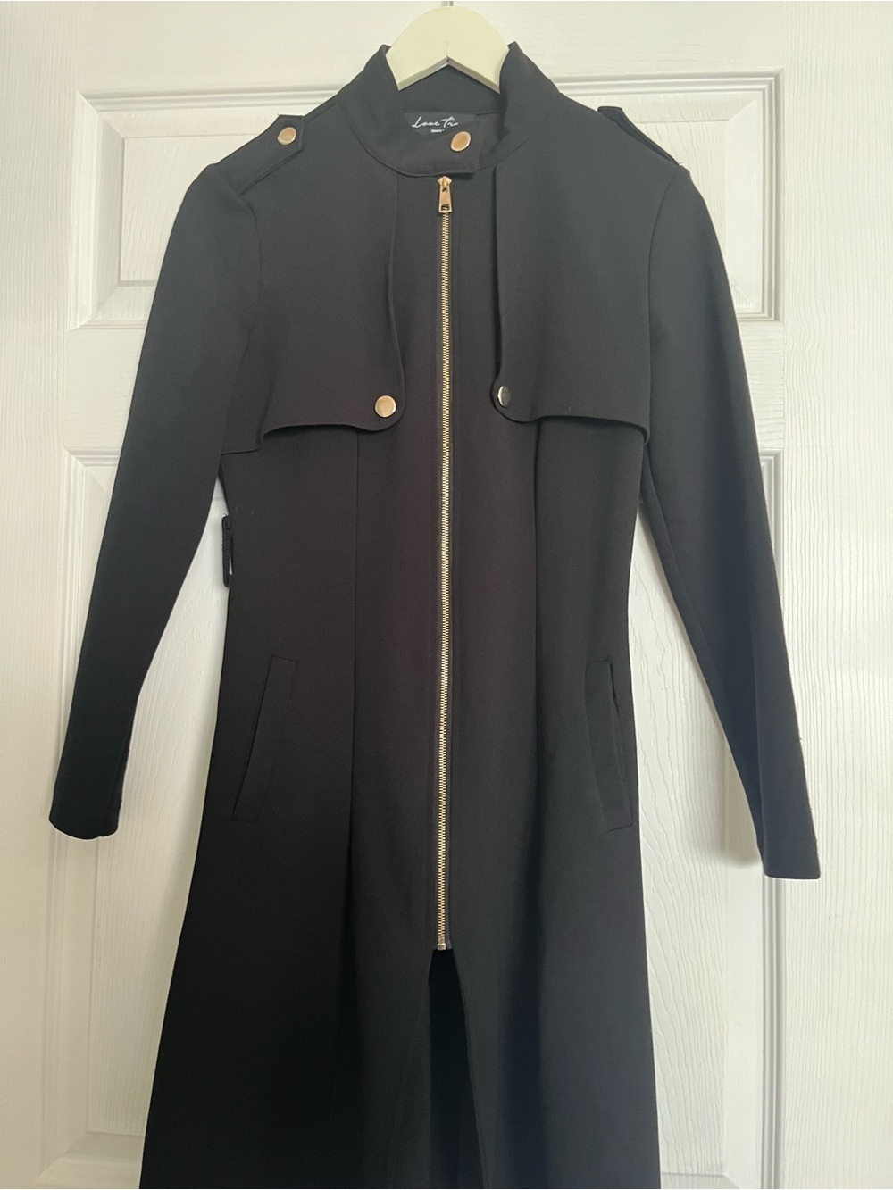 Love Tree Black Jacket with Gold Snap Detail